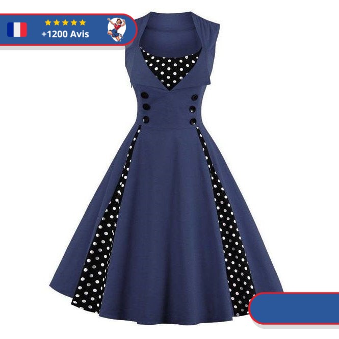 Badge Broche « On T’aime Papy » – 37mm Bleu à Pois – Fait Main En France – Cadeau Personnalisable – Fermoir Solide